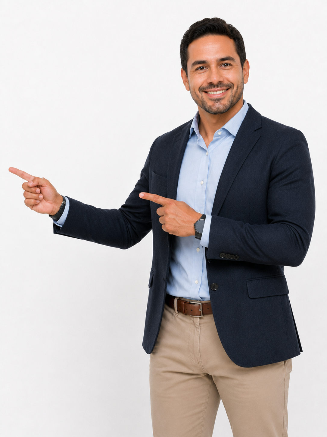 Entrenador señalando hacia el formulario de registro